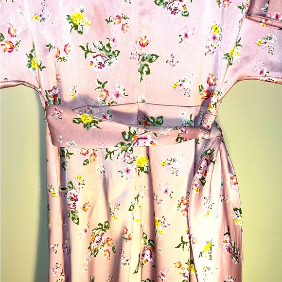 NWT Gorgeous Charles Henry Pink Wildflower Wrap Dress Hi/Low Dress Size M - Picture 6 of 7